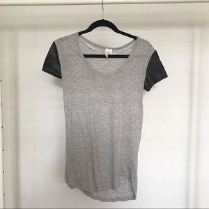 Grey and black baseball tee